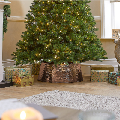 60cm Round Metal Tree Skirt in Rose Gold