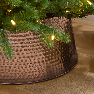 60cm Round Metal Tree Skirt in Rose Gold