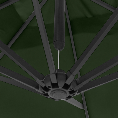 Barbados 3.0m x 2.0m Rectangular Aluminium Cantilever Parasol - Green Canopy and Grey Frame