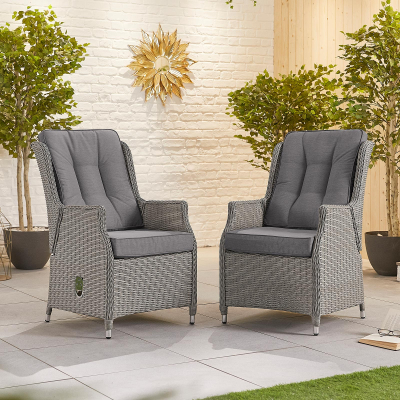 Carolina 6 Seat Rattan Dining Set - Rectangular Gas Fire Pit Table in White Wash