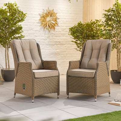 Carolina 8 Seat Rattan Dining Set - Round Table in Willow
