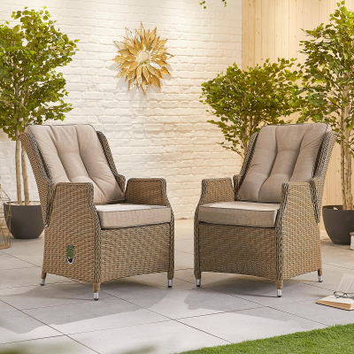 Carolina 8 Seat Rattan Dining Set - Round Table in Willow