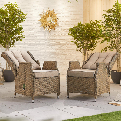Carolina 8 Seat Rattan Dining Set - Round Table in Willow