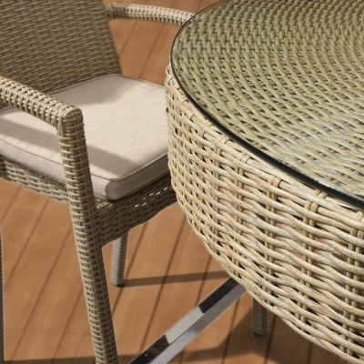 Heritage Henley 6 Seat Rattan Bar Set - Round Table in Willow