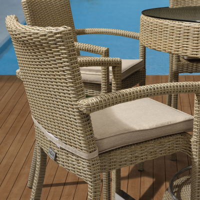 Heritage Henley 6 Seat Rattan Bar Set - Round Table in Willow