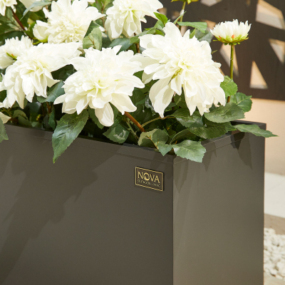 Large Rectangular Aluminium Planter in Graphite Grey - Single Piece