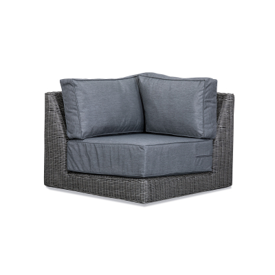 Luxor Rattan Lounging Corner Piece in Slate Grey