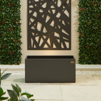 Medium Rectangular Aluminium Planter in Graphite Grey - Single Piece