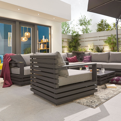 San Marino Aluminium Lounging Armchair in Graphite Grey