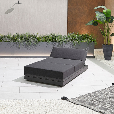 Sense All Weather Fabric Aluminium Sun Lounger in Charcoal Grey