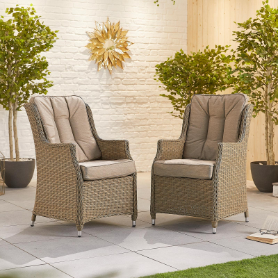 Thalia 8 Seat Rattan Dining Set - Oval Table in Willow
