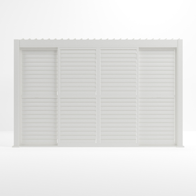 Titan Aluminium Shuttered Louvre Sliding Door System - 4.0m in Chalk White