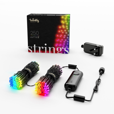 Twinkly 250 LEDs Christmas String Lights with Black Cable in Full Spectrum Multi Colour