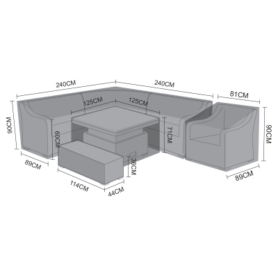 Winter Cover for Large Deluxe Corner Sofa Dining Set