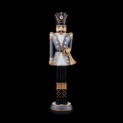 3ft Norbert Christmas Nutcracker Figure in Winter Grey