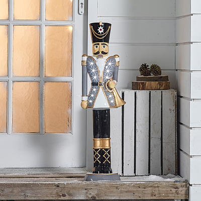 3ft Norbert Christmas Nutcracker Figure in Winter Grey