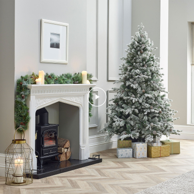 6ft Grand Fir Green Snowy Christmas Tree (180cm)