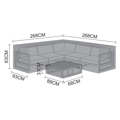 Winter Cover for Low Back Corner Lounging Set