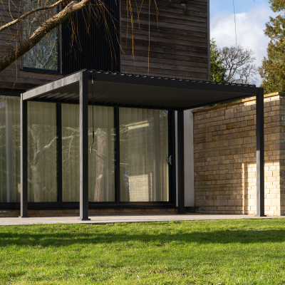 Legacy Aluminium Metal Pergola in Graphite Grey - 3.6m x 3.0m Free Standing