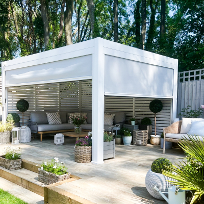 Legacy Aluminium Metal Pergola in Chalk White - 4.0m x 3.0m Free Standing