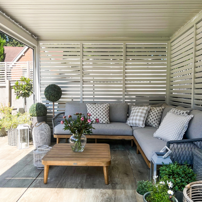Legacy Aluminium Metal Pergola in Chalk White - 4.0m x 3.0m Free Standing