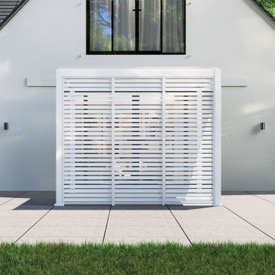 Titan Aluminium Louvre Side Panel - 1.3m x Single Panel in Chalk White