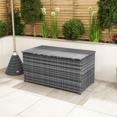 Medium Rattan Storage Box in Grey Rattan