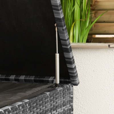 Medium Rattan Storage Box in Grey Rattan