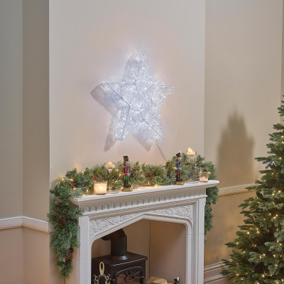 Medium Acrylic LED Star Decoration in Cool White