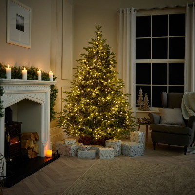 8ft Brewer Spruce Pre-Lit Green Christmas Tree (240cm)