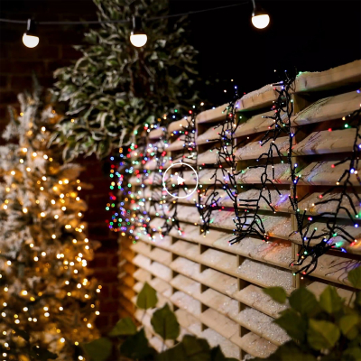 1500 LEDs Christmas Cluster Lights in Rainbow