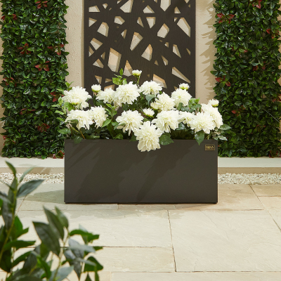 Large Rectangular Aluminium Planter in Graphite Grey - Single Piece
