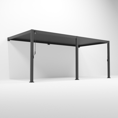 Legacy Aluminium Metal Pergola in Graphite Grey - 6.0m x 3.0m Wall Mounted