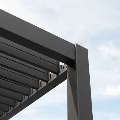 Legacy Aluminium Metal Pergola in Graphite Grey - 6.0m x 3.0m Wall Mounted