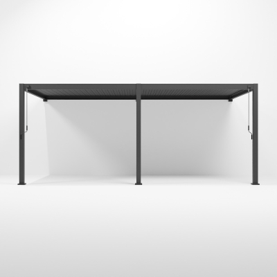 Legacy Aluminium Metal Pergola in Graphite Grey - 6.0m x 3.0m Wall Mounted