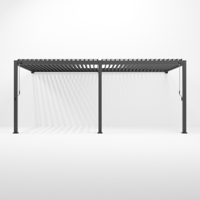 Legacy Aluminium Metal Pergola in Graphite Grey - 6.0m x 3.0m Wall Mounted