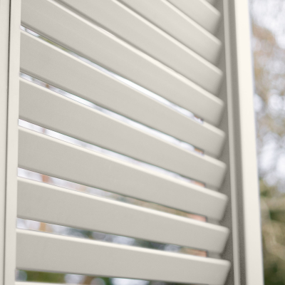Legacy Aluminium Louvre Side Panel - 1.33m x Single Panel in Pebble