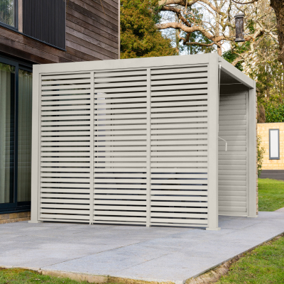 Legacy Aluminium Louvre Side Panel - 1.33m x Single Panel in Pebble