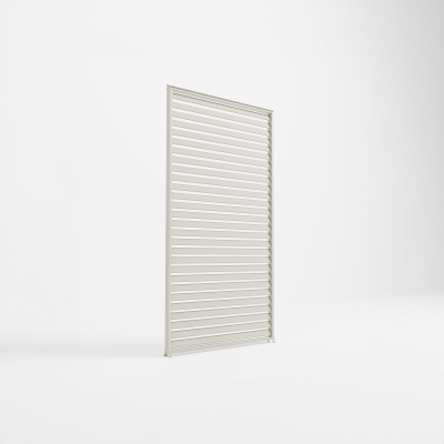 Legacy Aluminium Louvre Side Panel - 1.33m x Single Panel in Pebble