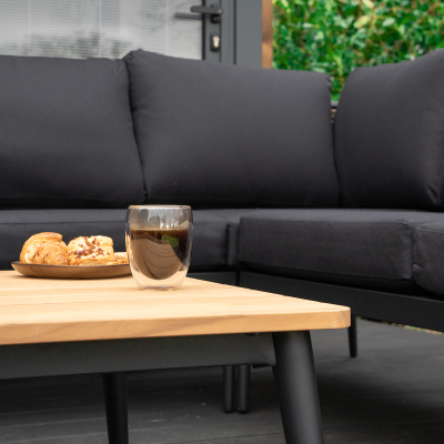 Cane Rattan Aluminium Corner Sofa Lounging Set in Palomino Brown