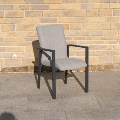 Ralph 8 Seat All Weather Fabric Aluminium Dining Set - Rectangular Table in Ash Grey