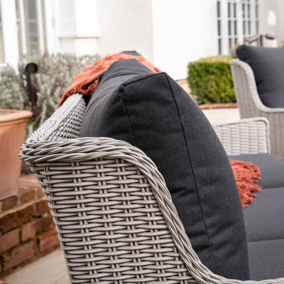 Talia Rattan 3 Seater Sofa Suite Lounging Set in White Wash