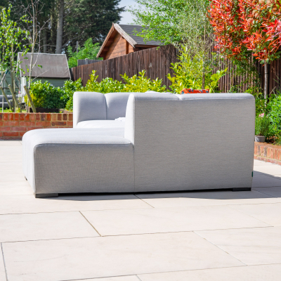Zeus All Weather Fabric Aluminium 3 Seater Left Handed Chaise Sofa Lounging Set in Ash Grey