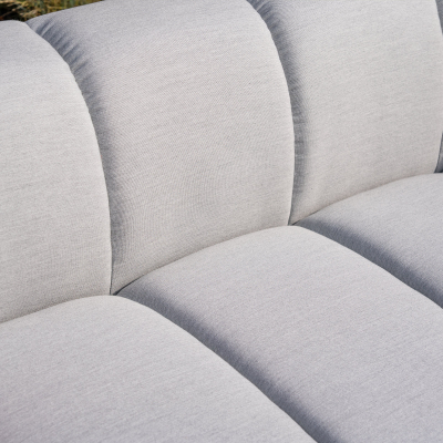 Zeus All Weather Fabric Aluminium Chaise Day Bed Lounging Set in Ash Grey