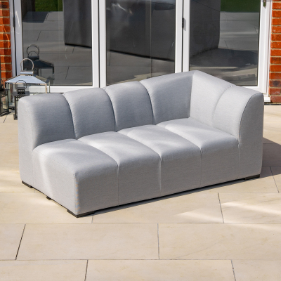 Zeus All Weather Fabric Aluminium Lounging Left Handed Piece in Ash Grey