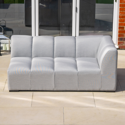 Zeus All Weather Fabric Aluminium Lounging Left Handed Piece in Ash Grey