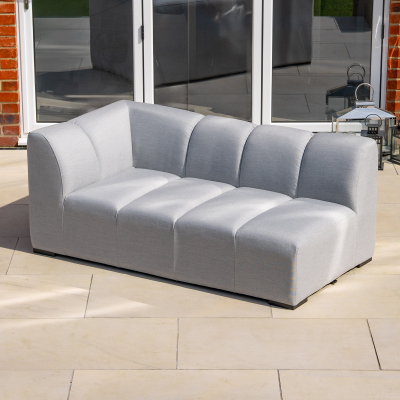 Zeus All Weather Fabric Aluminium Lounging Right Handed Piece in Ash Grey