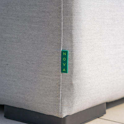 Zeus All Weather Fabric Aluminium Lounging Right Handed Piece in Ash Grey