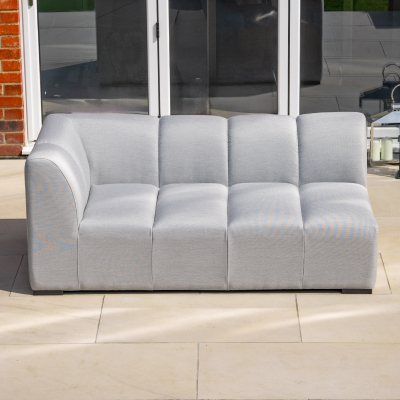 Zeus All Weather Fabric Aluminium Lounging Right Handed Piece in Ash Grey