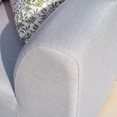 Zeus All Weather Fabric Aluminium Chaise Lounging Left Handed Piece in Ash Grey